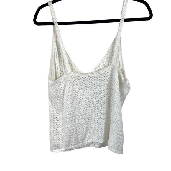 Doen Addie 100% Organic Cotton Lace Picot Trim V Neck Tank Top White Size XL - Picture 7 of 8